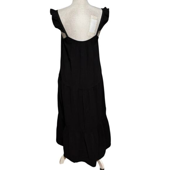 Xirena Size XS Rumer Scoop Neck Flutter Ruffle Sleeve Gauze Tiered Midi Dress - Picture 4 of 7